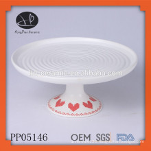 New design ceramic cake plate with decal,Eco-Friendly Feature and CE / EU,FDA,LFGB,SGS Certification wholesale cake stands